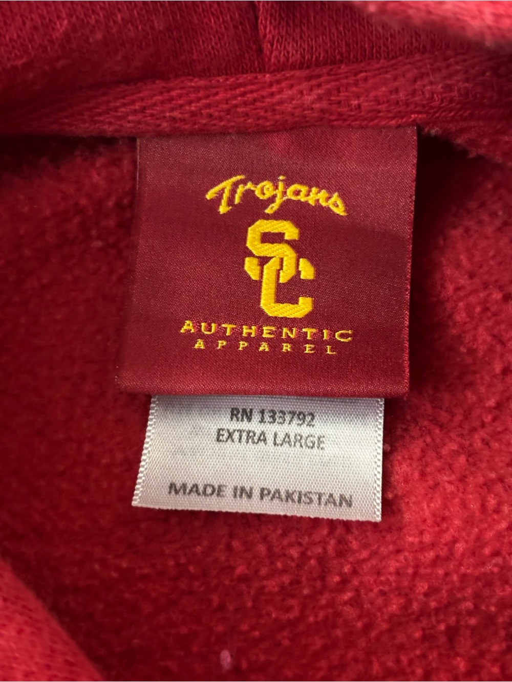 USC Trojans NCAA Athletic Hoodie Sweater Embroidered Men’s XL Red Pocket - Picture 2 of 7